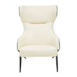 Kiev Ivory and Black Leather Effect Armchair