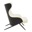 Kiev Ivory and Black Leather Effect Armchair