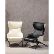 Kiev Ivory and Black Leather Effect Armchair