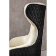 Kiev Ivory and Black Leather Effect Armchair