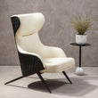 Kiev Ivory and Black Leather Effect Armchair