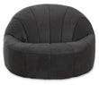 Hoxton Antique Black Leather Cocoon Chair