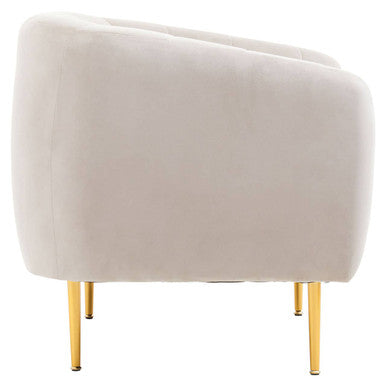 Yasmeen Velvet Channel Tufted Armchair