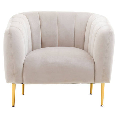 Yasmeen Velvet Channel Tufted Armchair
