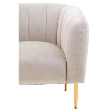 Yasmeen Velvet Channel Tufted Armchair