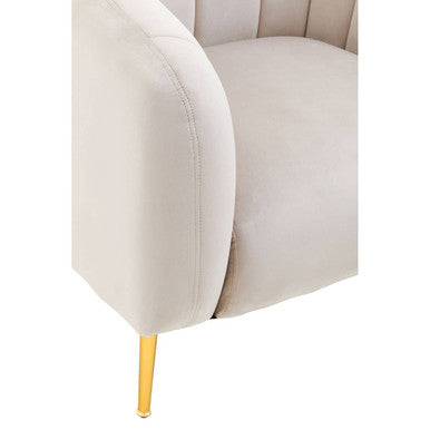 Yasmeen Velvet Channel Tufted Armchair
