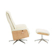 Warrington Ivory Leather Effect Recliner and Footstool Set