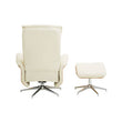 Warrington Ivory Leather Effect Recliner and Footstool Set