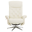 Warrington Ivory Leather Effect Recliner and Footstool Set