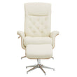Warrington Ivory Leather Effect Recliner and Footstool Set