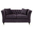 Sabrina Grey Velvet Fabric 2 Seater Sofa with Wheels