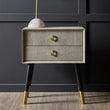 Cadio Natural Shagreen Effect 2 Drawer Side Table