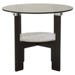 Imperia Grey Glass and White Ceramic Small Round Coffee Table