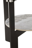 Imperia Grey Glass and White Ceramic Small Round Coffee Table