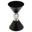 Jaipur Black and Silver Finish Hourglass Side Table