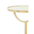 Oria White Glass Round Side Table with Marble Base