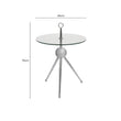 Oria Clear Glass and Silver Finish Round Side Table