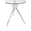 Oria Clear Glass and Silver Finish Round Side Table