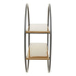 Korba Matte Gold Finish and Grey 2 Tier Wall Shelf