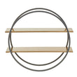 Korba Matte Gold Finish and Grey 2 Tier Wall Shelf