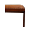 Inca Tan Leather and Teak Wood Bench