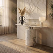 Sesto White Marble Console Table