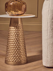 Amira White and Gold Finish Side Table
