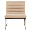 Vogue Ivory Velvet Channel Tufting Lounge Chair