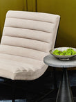 Vogue Ivory Velvet Channel Tufting Lounge Chair