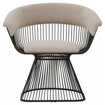 Vogue Mink Velvet Chair with Black Finish Frame