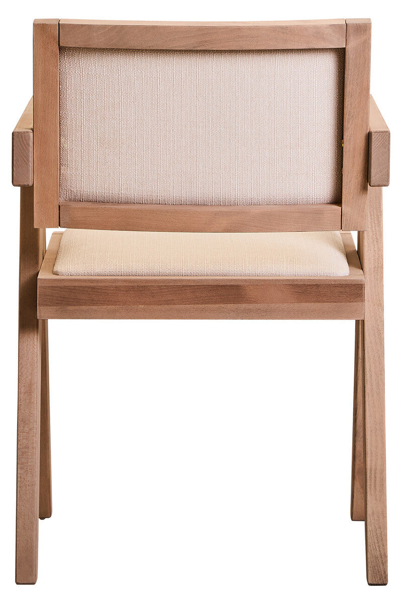 Cebu Ivory Fabric and Grey Wash Beech Wood Dining Chair