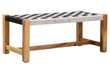 Satna Black and White Jute Woven Bench