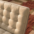 6. Barcelona white leather button tufting detail