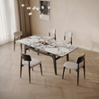 6. Dobson veined stone dining table elevated view