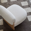 6. Evander white boucle chair viewed from above