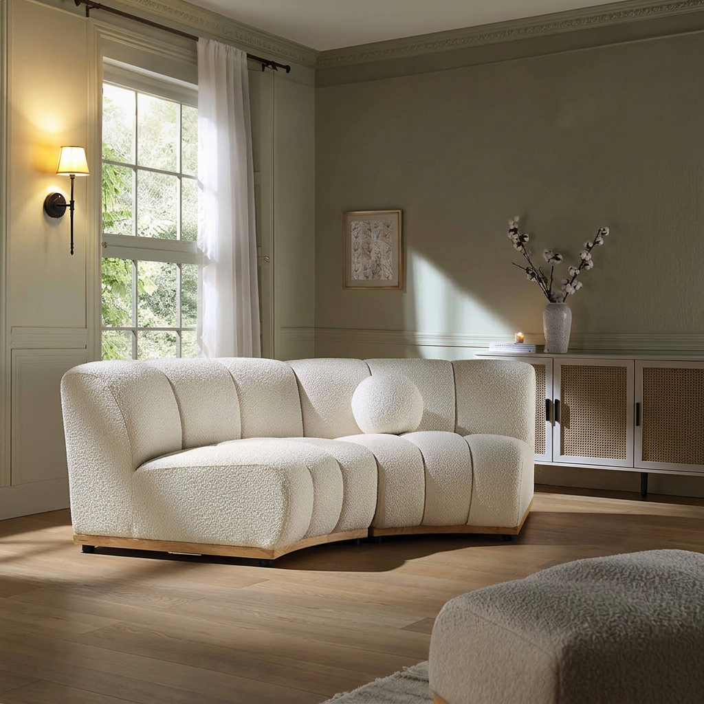 6. Zafar two-module sofa in a sunlit room