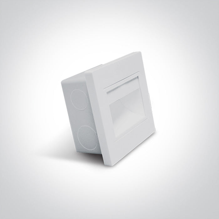 Indoor Square Wall Recessed - 68007- 1,5 W Wall recessed LED light, ideal for step and corridor illumination  Supplied complete with non-dimmable LED driver