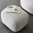 Carmen Armchair With Footstool, White Boucle