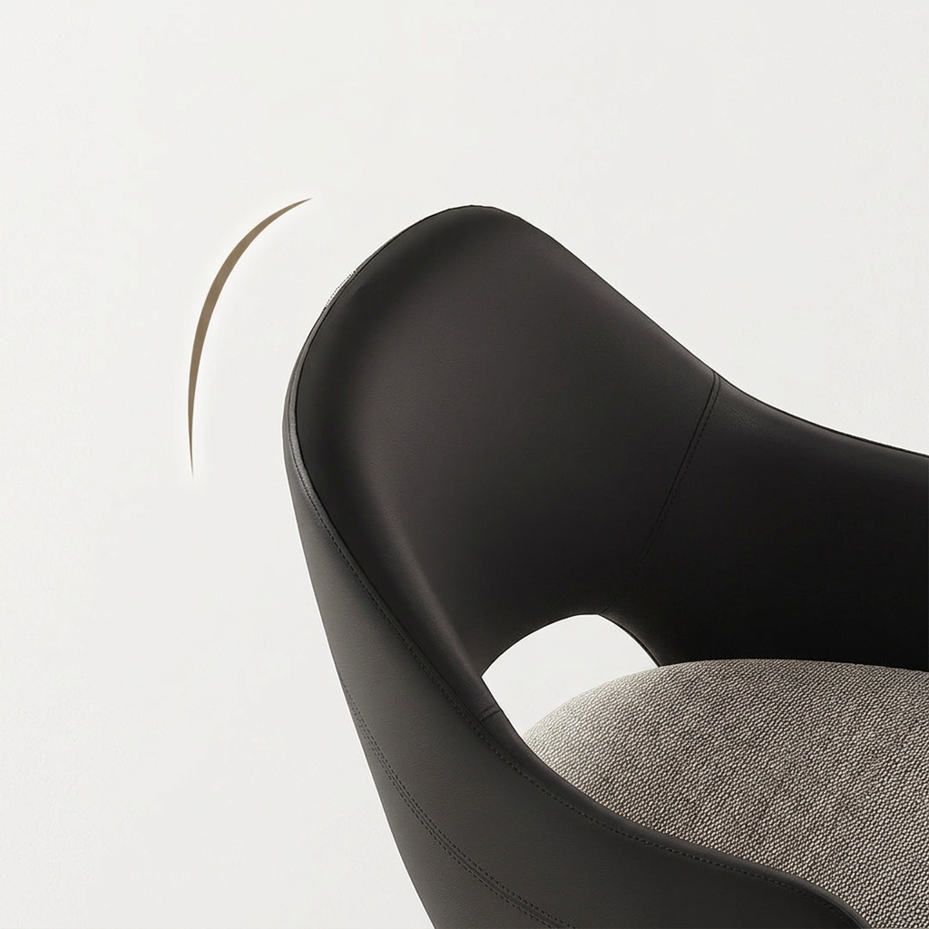 7. Bianchi black leather backrest detail