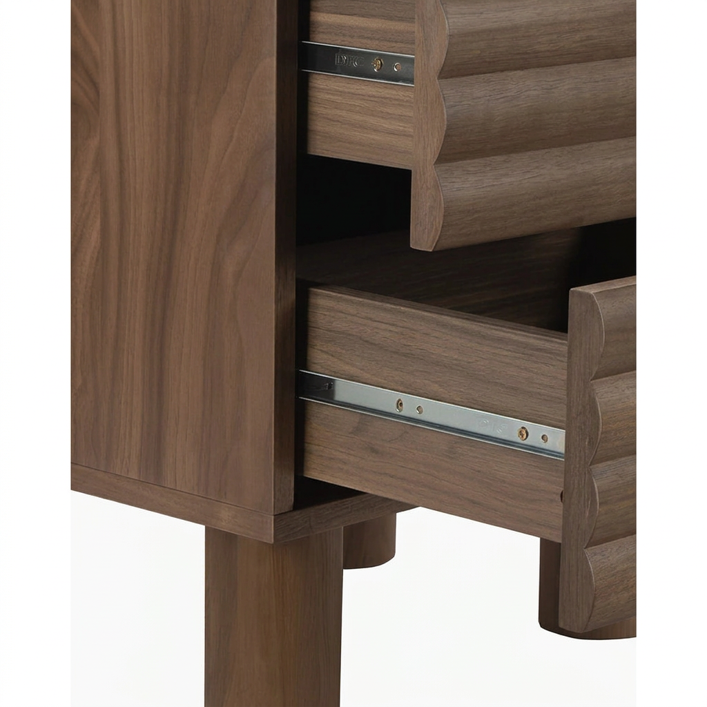 7. Clancy bedside table drawer runners and wood detail