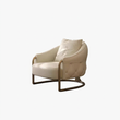7. Quigley ivory leather lounge chair on a white background