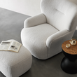Carmen Armchair With Footstool, White Boucle