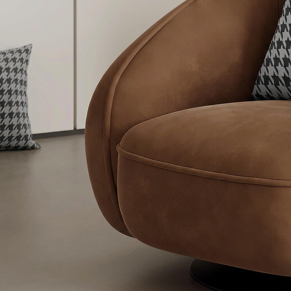 8. Abreu brown armchair piping and seat cushion detail