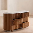 8. Ava white marble sideboard with open drawers