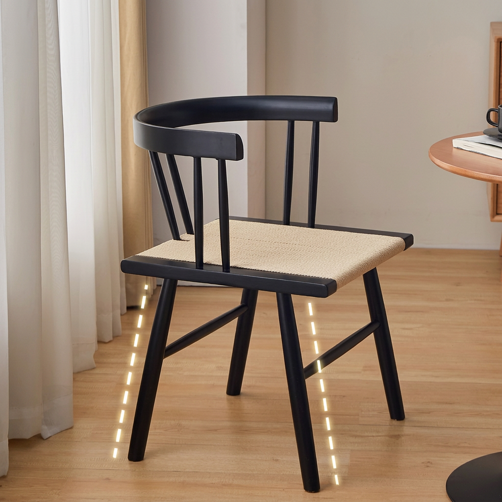 8. Eenoch black dining chair angled view