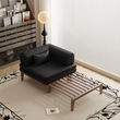 8. Ocampo black leather sofa bed with pull-out slatted frame