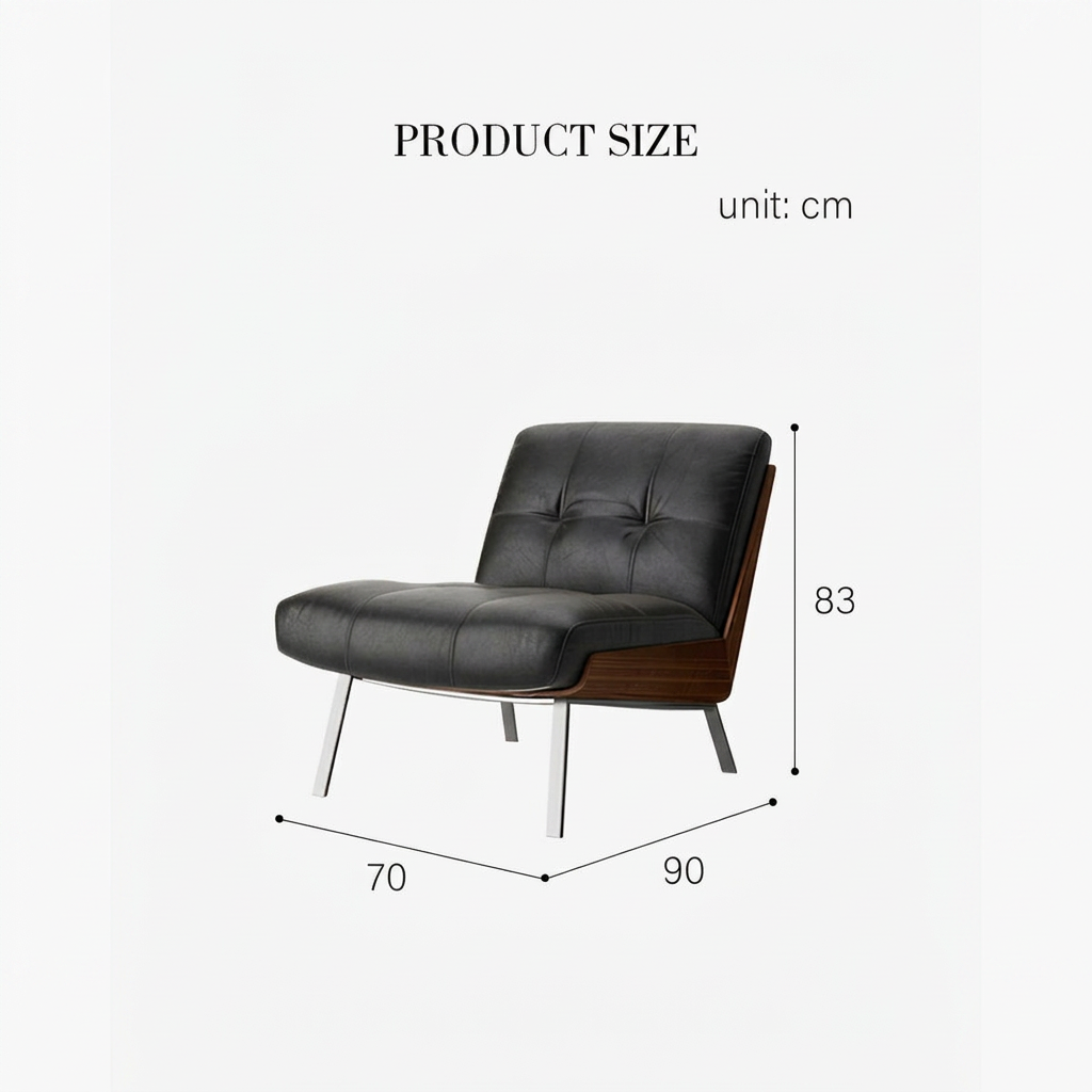 8. Vasilev armless chair original dimensions diagram