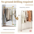 80.7 Inch Long Industrial Pipe Clothes Rack Double Clothes Rail Loft Residential Tidy Wardrobe Wall Clothing Hanging Rack
