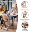 Kinderkraft Enock Wooden Highchair - Wooden Natural