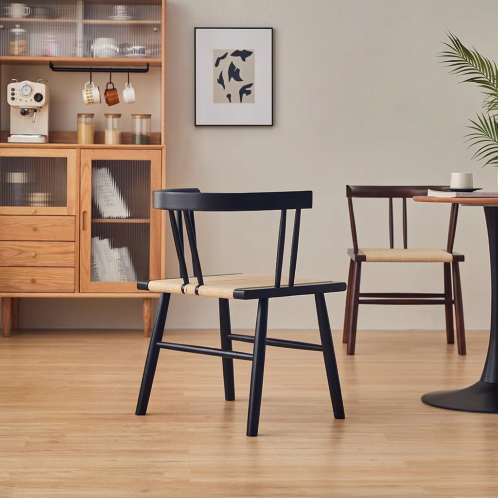 9. Eenoch black dining chair in a dining room